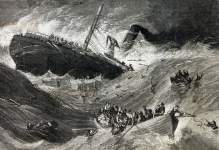 The Sinking of the S.S. Evening Star off South Carolina, October 3, 1866, artist's impression, detail.