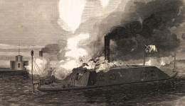 Crippling and capture of the C.S.S. Atlanta off Savannah, Georgia, June 17, 1863, artist's impression, detail