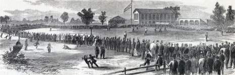 Philadelphia "Athletics" versus the Brooklyn "Atlantics," Philadelphia October 30, 1865, artist's impression