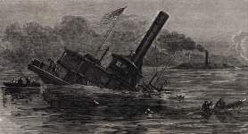 Sinking of the U.S.S. Southfield by the C.S.S. Albemarle, Plymouth, North Carolina, April 19, 1864, artist's impression, detail