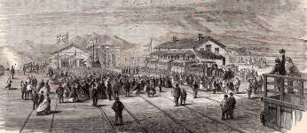 Opening of the Capetown to Wellington Railway, Cape Colony, South Africa, November 4, 1863, British artist's impression