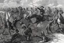 Union Cavalry Action at the Third Battle of Winchester, Virginia, September 19, 1864, artist's impression, detail