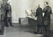 Deathbed of General Winfield Scott, West Point, New York, May 29, 1866, artist's impression
