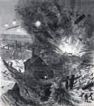 Explosion at the Union storage depot, City Point, Virginia, August 9, 1864, artist's impression, zoomable image