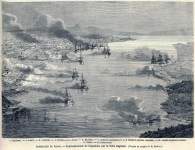 British bombardment of Kagoshima, Japan, August 15-17, 1863, artist's impression, zoomable image