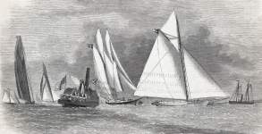Annual Regatta, New York Yacht Club, New York City harbor, June 8, 1865, artist's impression