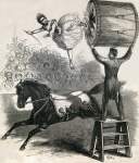 Miss Carlotta De Berg, equestrienne, performing in New York City, April 23, 1866, artist's impression