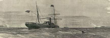 Star of the West, fired upon off Charleston Harbor, January 9, 1861, artist's impression, zoomable image