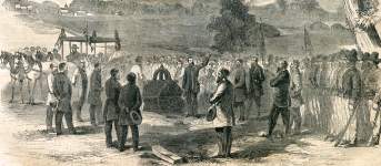Burial of German-American remains from the 1862 Nueces Massacre, Comfort, Texas, August 20, 1865, artist's impression
