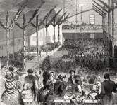 Inside the "The Wigwam," during the 1860 Republican Convention, Chicago, Illinois, artist's impression, detail