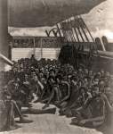 Slaves on the deck of the captured slaveship "Wildfire," April 1860
