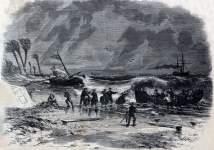 Rescue of the survivors of the wreck of the "Mary Kingsland" on the Florida coast, March, 1861 