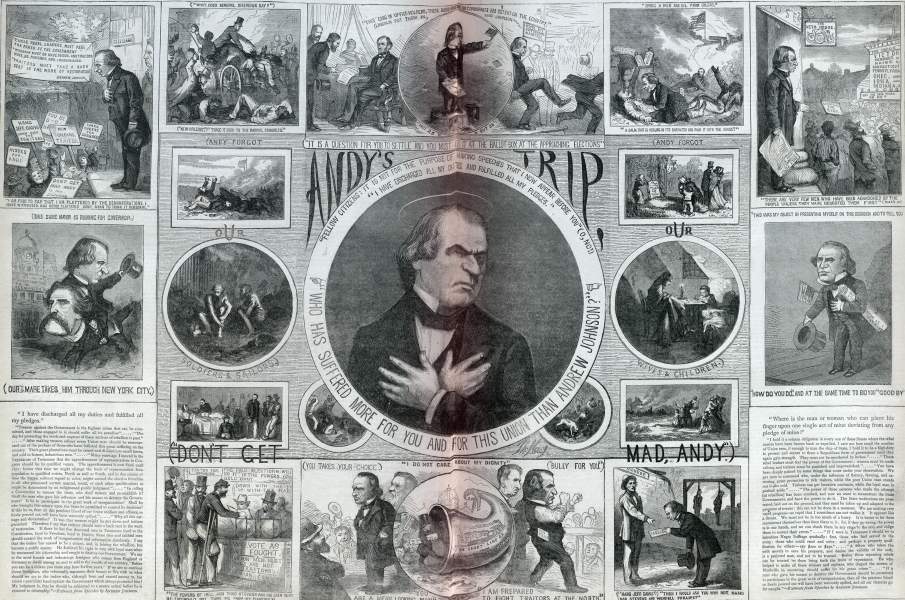 "Andy's Trip," Harper's Weekly Magazine, October 27, 1866, artist's impression, zoomable image.