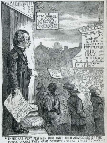 "Very Few Men..." from "Andy's Trip," Harper's Weekly Magazine, October 27, 1866, artist's impression, zoomable image.