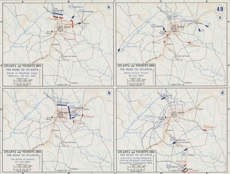 The Advance on Atlanta, July and August 1864, campaign map, zoomable image