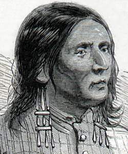 Little Raven, Arapahoe leader, Kansas, May 1867, artist's impression, detail.