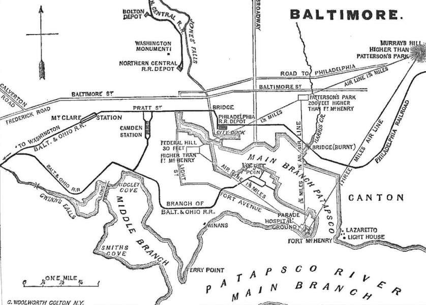 Baltimore, Maryland, April 1861, zoomable map.