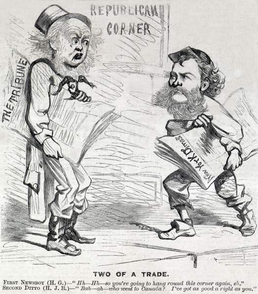 "Two of a Trade," cartoon, Frank Leslie's Illustrated, November 3, 1866