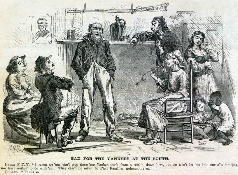 "Bad For the Yankees at the South," cartoon, Harper's Weekly Magazine, February 9, 1867.