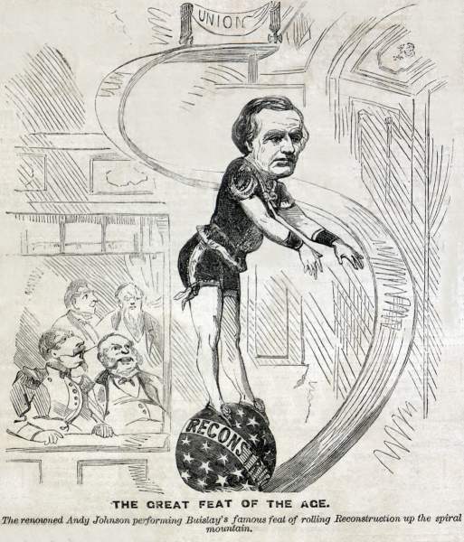 "The Great Feat of the Age," cartoon, Frank Leslie's Illustrated, August 11, 1866