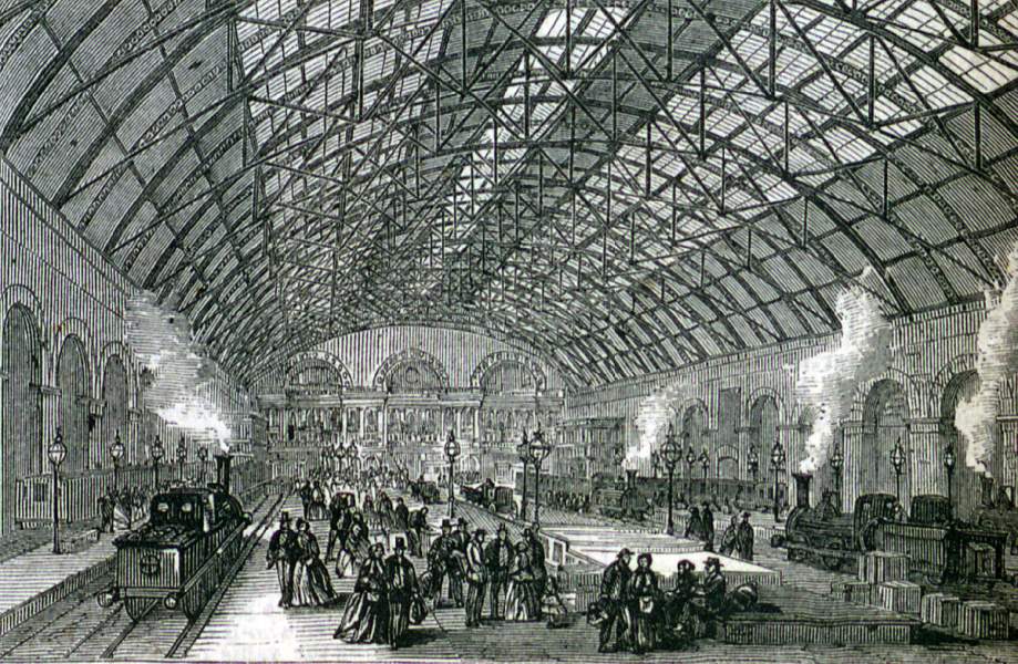 Cannon Street Railway Station, London, December 1866, artist's impression.