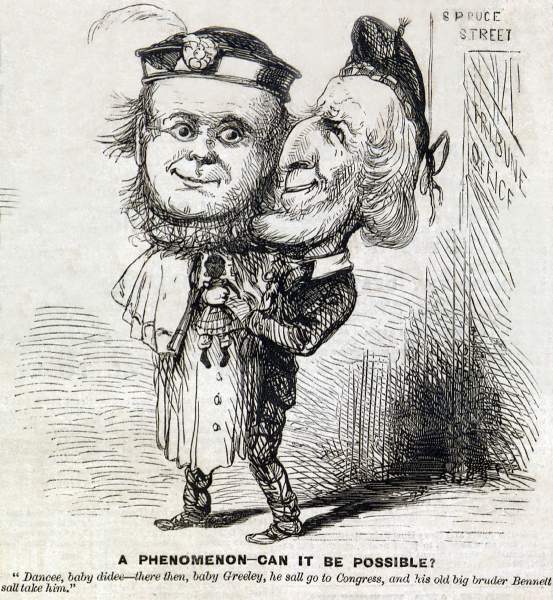"A Phenomenon - Can It Be Possible?" cartoon, Frank Leslie's Illustrated, December 1, 1866