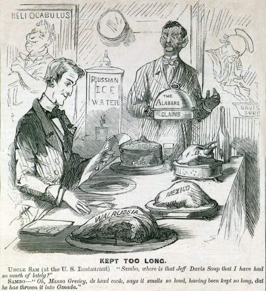"Kept Too Long," cartoon, Frank Leslie's Illustrated, June 29,1867.