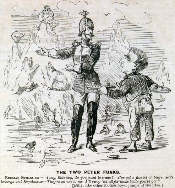 "The Two Peter Funks," cartoon, Frank Leslie's Illustrated, May 25,1867.