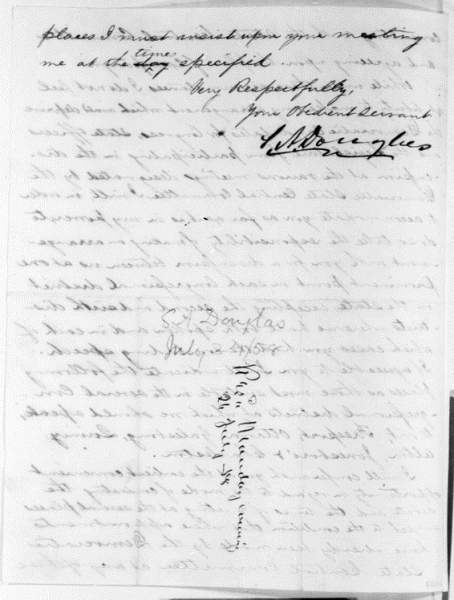 Stephen Douglas to Abraham Lincoln, July 24, 1858 (Page 4)