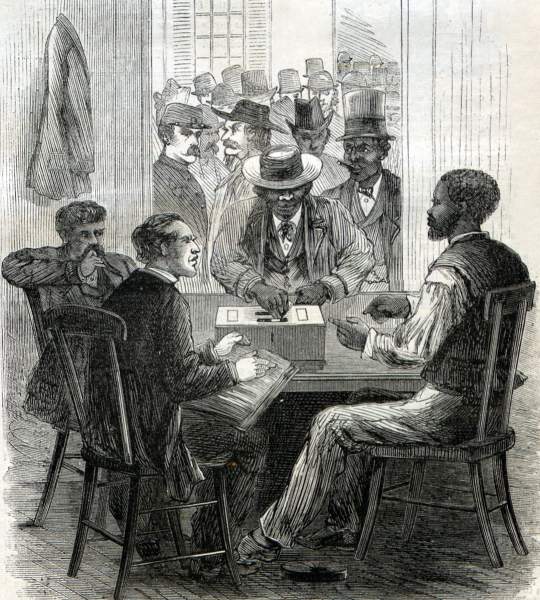 Municipal Election, Washington D.C., June 3, 1867, artist's impression.