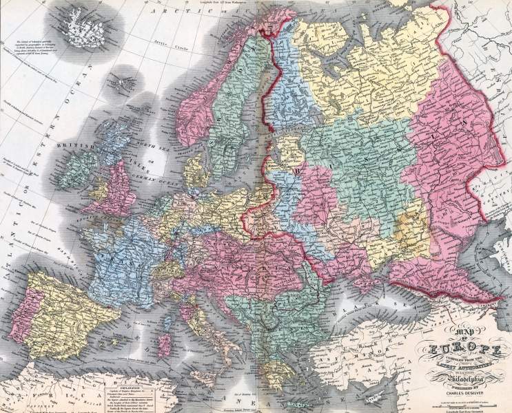 Europe, 1857, zoomable map