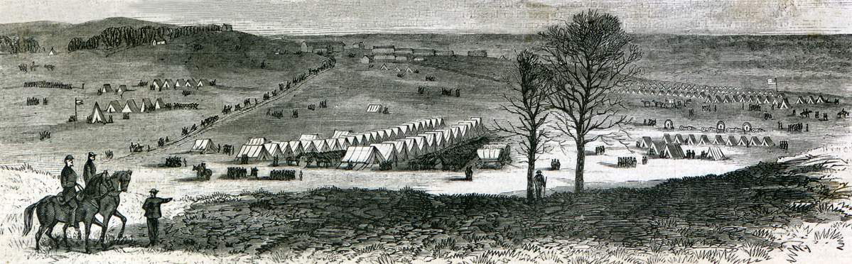 Fort Harker, Kansas, April 2, 1867, artist's impression.