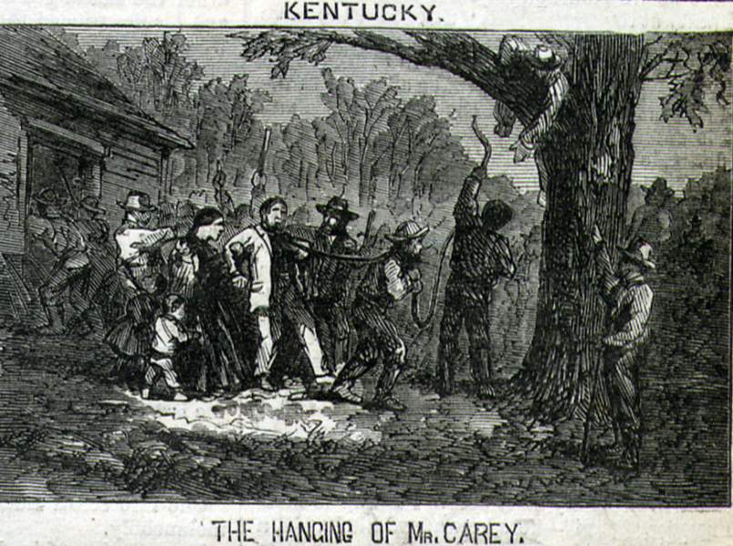 Thomas Nast, "Southern Justice," cartoon, Harper's Weekly Magazine, March 23, 1867, panel detail.