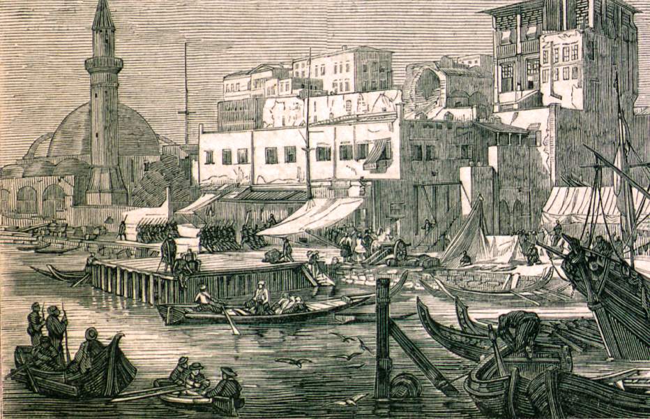 Khania, Crete, March 1867, artist's impression.