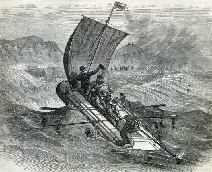 Test of new lifeboat design, September 18, 1866, Long Branch, New Jersey