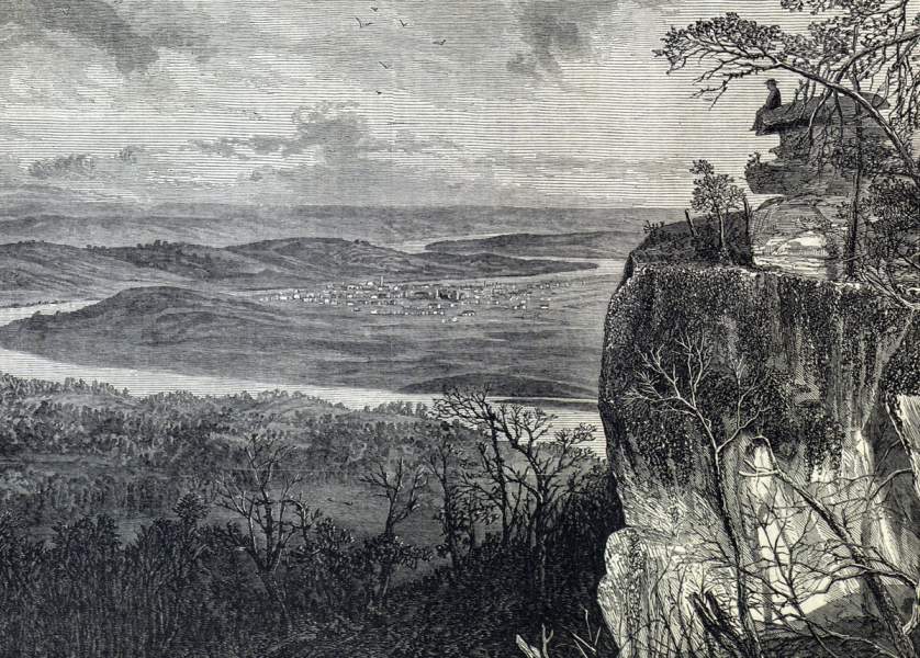 Chattanooga, Tennessee, viewed from Lookout Mountain, summer 1866, artist's impression, detail.