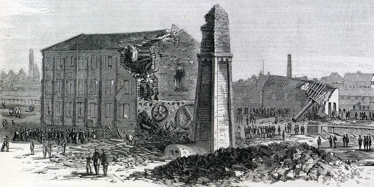 Ruins of Richardson Street, Columbia, South Carolina, July, 1866, artist's impression