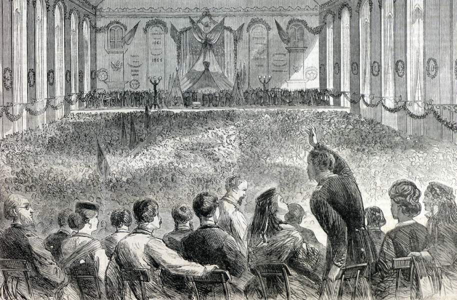 Soldiers' and Sailors' Convention,  Pittsburgh, Pennsylvania, September 26,1866, artist's impression, detail.