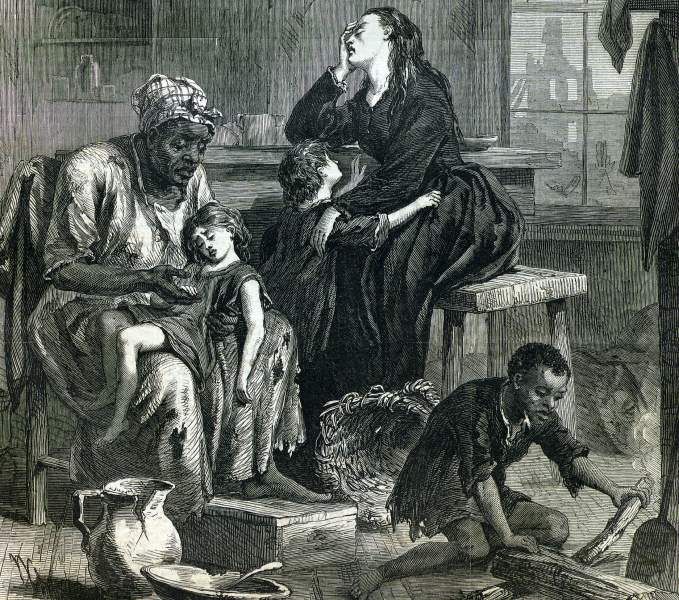 "The Desolate Home," Frank Leslie's Illustrated Newspaper, February 23, 1867, zoomable image, detail.