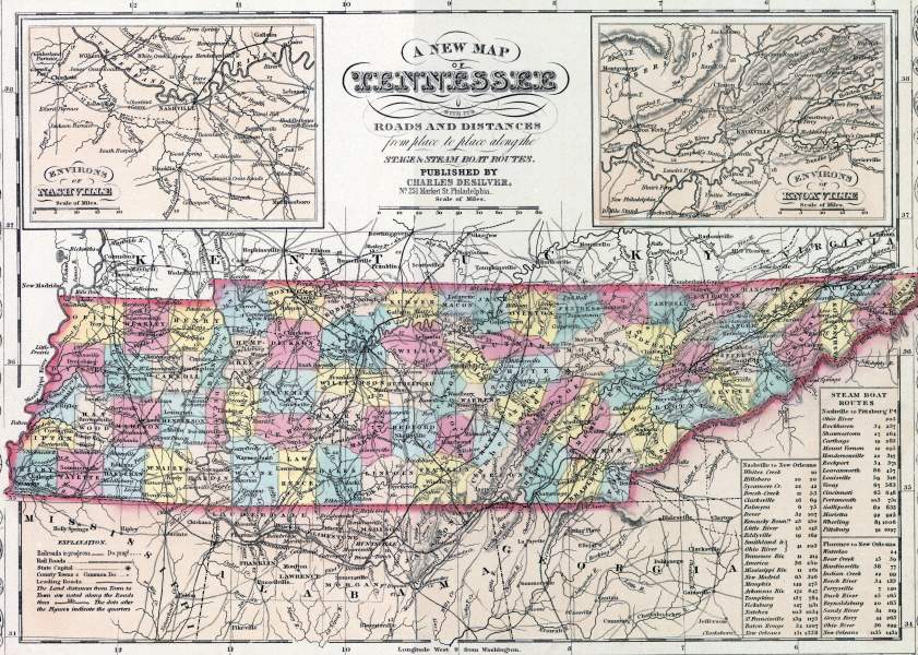 Tennessee, 1857, zoomable map