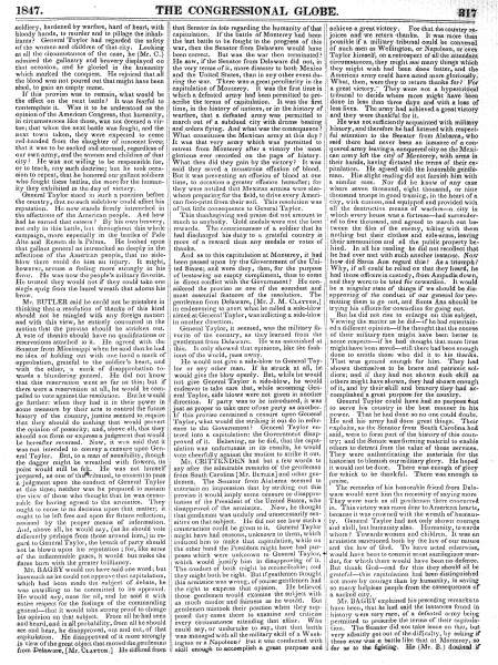 Debate Over Thanks to Gen. Taylor and Army Resolution, US Senate, February 3, 1847 (Page 3)