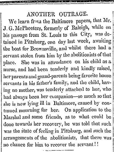 “Another Outrage,” Raleigh (NC) Register, November 27, 1850