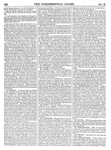 Debate over the Estimates for Rivers and Harbors, House of Representatives, January 6, 1854 (Page 1)