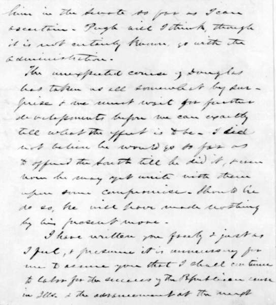 Lyman Trumbull to Abraham Lincoln, January 3, 1858 (Page 5)