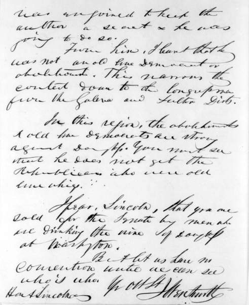 John Wentworth to Abraham Lincoln, April 19, 1858 (Page 3)