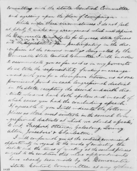 Stephen Douglas to Abraham Lincoln, July 24, 1858 (Page 3)