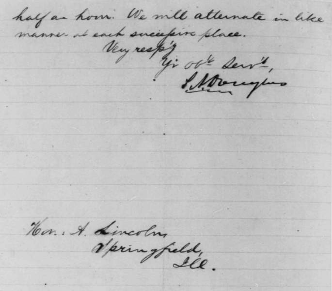 Stephen Douglas to Abraham Lincoln, July 30, 1858 (Page 2)