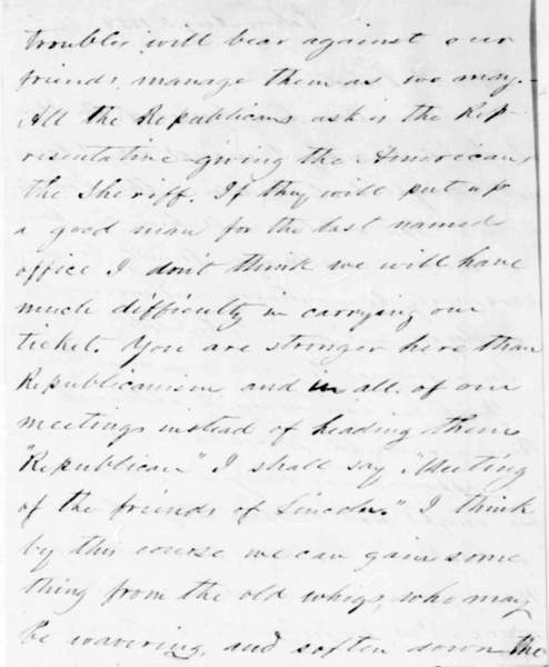 Thomas J. Pickett to Abraham Lincoln, August 3, 1858 (Page 2)