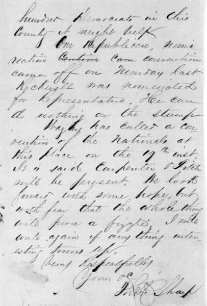 Thomas C. Sharp to Ozias Mather Hatch, August 11, 1858 (Page 5)