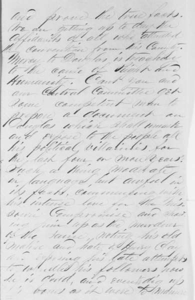 B. Lewis to Abraham Lincoln, August 25, 1858 (Page 3)
